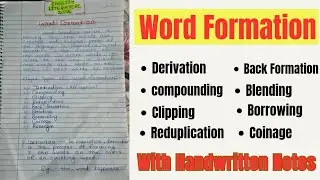 Word Formation | Word Formation in Linguistics | Word Formation in English 