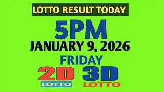 5pm Lotto Result Today Friday pcso 2d 3d swertres ez2 January 9 2026 