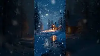 Peaceful Winter Night ❄️ Cozy Cabin by the Moonlight, Relax & Unwind #winterambience