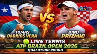 Tomas Barrios Vera vs Dino Prizmic 🎾LIVE TENNIS ATP BRAZIL OPEN 2026 | Qualifying Round
