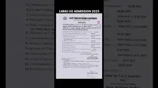LNMU UG ADMISSION 2025 (NEW DATE)