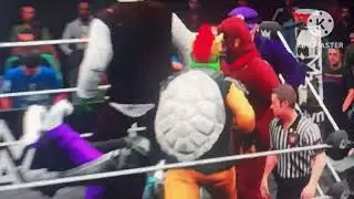 Wario & Waluigi time!! Mario bros 4 way tornado tag team WWE Match!