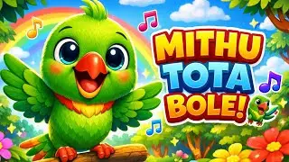 Mithu Tota Bole 🦜 | Kids Cartoon Song | Fun Nursery Rhyme | Khushi Ki Duniya