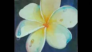 The Secret to Creating BEAUTIFUL White Plumeria Flowers in Watercolour part 1