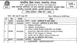 Class 12th MP Board Time Table 2023 #shorts #viral #mpboard