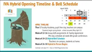 IVA's Spring 2021 Hybrid Schedule & Timeline