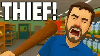 Sometimes you have to use the bat  ( SUPERMARKET SIMULATOR ) #pcgaming #supermarketsimulator