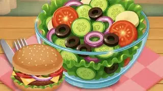 @ Hamburger with salad from cooking game 🥗🍔