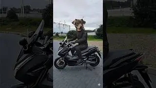 Dog Riding Motorcycle Short Video