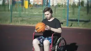 Disabled Playing Basketball Stock Video