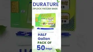 DURATURE 50 Pcs Reusable Freezer Bags.Expandable Bottom, Leakproof, Airtight Food Storage #shorts