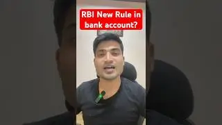 New bank account Rule? #RBI #bank #banking