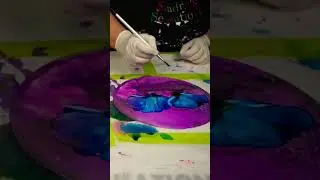 Quick alcohol ink flowers#ink #creative #craft #flower #arts #fun #blue #alcoholink #fluidart