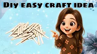 DIY Popsicle Stick Wall Decor | Easy & Aesthetic Room Decoration Ideas // Farah creative corner 