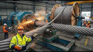 Inside a Massive Steel Cable Manufacturing Factory | Giant Wire Rope Making | Full Process