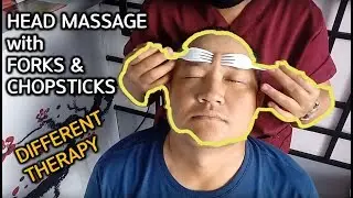 헤드마사지 강추! HEAD MASSAGE with VARIANT TOOLS - CHOPSTICKS,  BACK SCRATCHER, MUSCLE ROLLER, FORK
