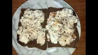 Open Face Pepper Chicken on Toasted Dark Rye.