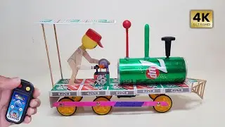 How to Make Toy Train | Cars At Home | DC Motor Train Science Project