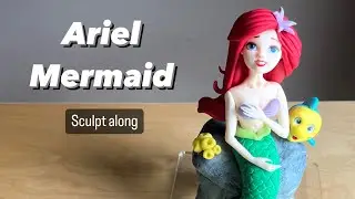 How to make Fondant Ariel Mermaid Cake Topper (no voiceover)