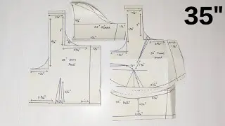 👉35 Size Blouse Pattern Drafting & Cutting Step by Step | Easy Method#shortvideo#suseesmartsewing