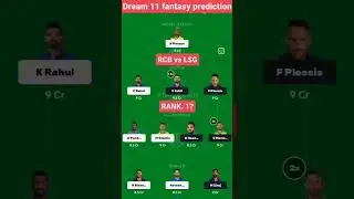 RCB vs LSG fantasy prediction ✌Grand League Team✌#shorts #cricket #dream11 #dreamteam #rcbvslsg