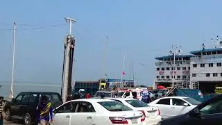 Daulatdia ferry ghat biggest traffic jam || Ferry load unloading video 2022