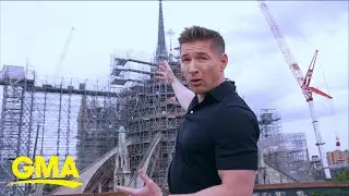 Notre Dame shows off almost-finished restoration ahead of Olympics
