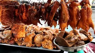 Best meat for raining day! Pork Chops Chopping! Cambodian Street Food