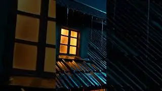Heavy Rain on Iron Roof 🌧️ Pure ASMR Sleep Sounds | Relaxing Night Rain #shorts
