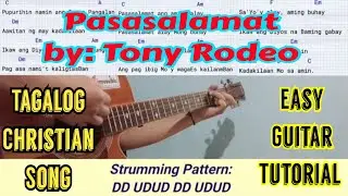 Pasasalamat by: Tony Rodeo (Easy guitar tutorial) - Tagalog Christian song