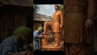 Amazing Wooden Statue #shorts #woodworking #art #warriors #viral