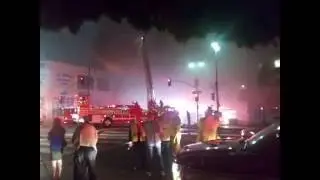 Storefront fire in the Little Tokyo District of Downtown LA.