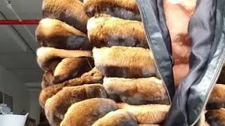 Brown striped fur jacket Hiphopcloset.com