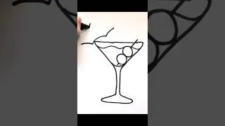super easy simple cocktail drawing. #drawingtutorial #doodle #howtodoodle #drink