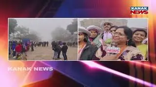 Dense Fog Fails to Stop Tourists at Konark Sun Temple on New Year