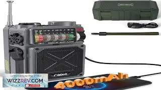 Emgykit R11 Portable Shortwave Radio 4000mAh 14800mWh NOAA SW AM FM Solar Hand Crank USB
