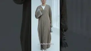 Luxury Beads Sleeve Abaya Dubai Custom Modest Rhinestone Abaya #abaya #dress #fashion #modestfashion