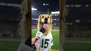 Doggie provides the post-game interview! #dog #football #interview #shorts #ai