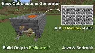 Simple AFK Cobblestone & Stone Generator - Java & Bedrock | Minecraft: Ultimate Stone farm (1.21+)