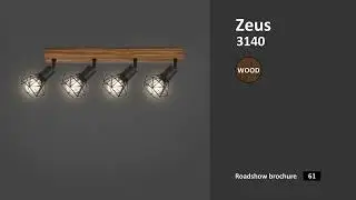 RB 3140 L&aacute;mpara Spot E14 X4 Metal Roble Estilo Industrial MetalMadera IP20 ZEUS Rabalux