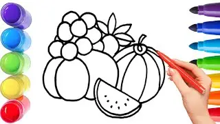 How To Draw cute pumpkins Drawing, Painting & Coloring For Kids and Toddlers_ Child Art 🐋🌈🎨
