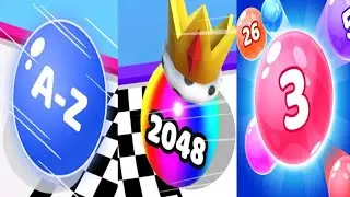 A-Z Run vs Ball Merge 2048 vs Marvel Run - Triple Gameplay  (Android/iOS).