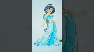 How to draw Disney Princess Jasmine very easily