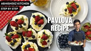 Pavlova Cake l Crispy Meringue l Whipped Cream Topping l Holiday Recipe Tutorial