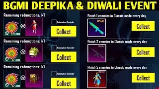 😍BGMI FREE DEEPIKA DIWALI EVENT | GET FREE UPGRADE DEEPIKA BIZON, SET & 31000 POPULARITY POINTS🔥