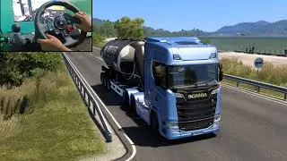 North Macedonia to Albania - Euro Truck Simulator 2 | Steering Wheel + Shifter Gameplay 