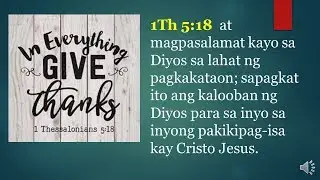 Salita ng Diyos, THANKSGIVING (Tagalog Bible Lesson)