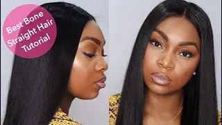 Easy Bone Straight Hair Tutorial | Super Sleek Straight Hair | Method & Wig Application