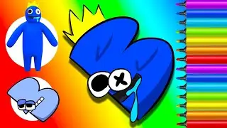 HOW To DRAW ALPHABET LORE - Letter B | Letter B + Rainbow Friends Blue