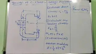 ||Lecture 15||Design procedure of C-clamp & it's numerical||